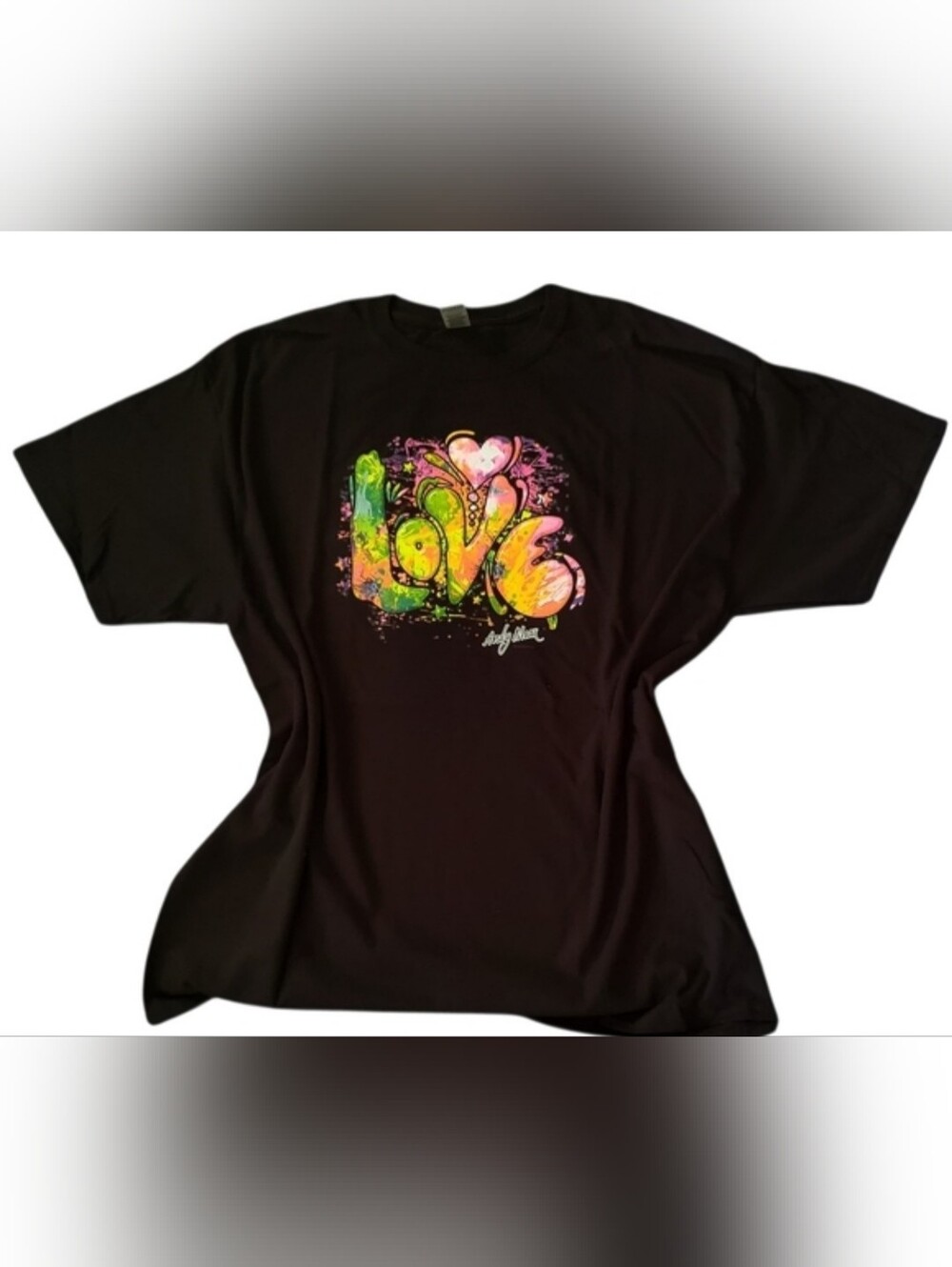 Gildan Black Cotton T-Shirt with Colorful Graphic